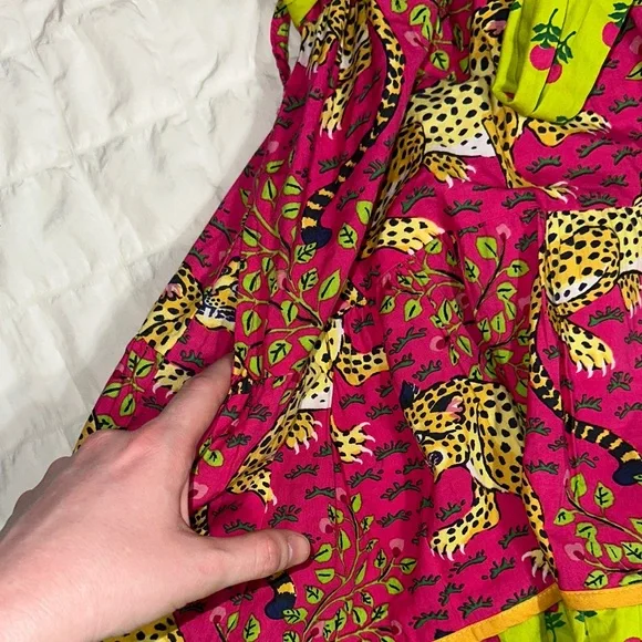 Printfresh Pink and Green Leopard Print Dress - Picture 2 of 5